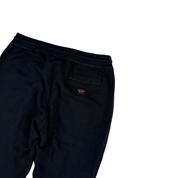 Paul And Shark Black Cotton Netted Pocket Joggers - Medium