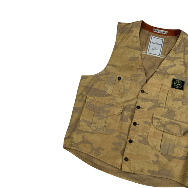 Stone Island 1990 Ice Jacket Camo Vest - Large