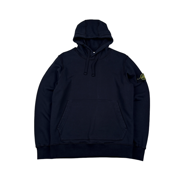 Stone Island 2020 Navy Cotton Pullover Hoodie - Medium