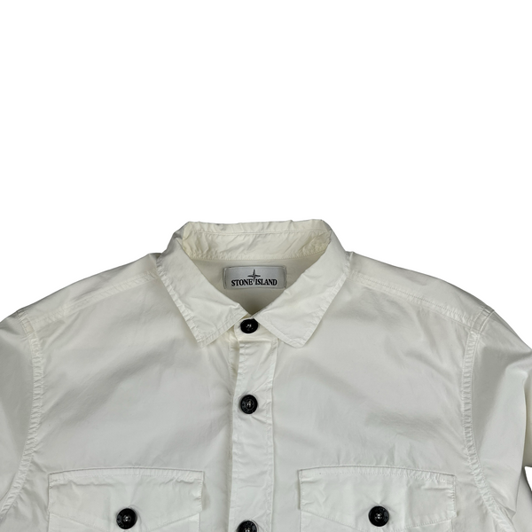 Stone Island 2017 White Cotton Buttoned Shirt - Large