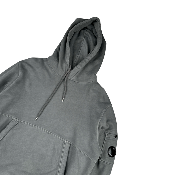 CP Company Grey Cotton Lens Viewer Hoodie - Medium