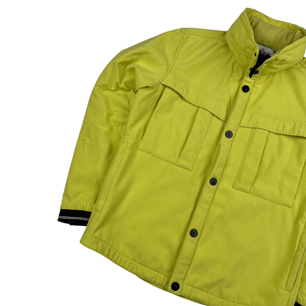 Stone Island Yellow Fleece Lined Soft Shell Jacket - Large