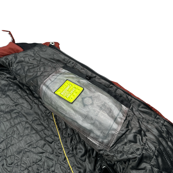 Ma Strum Rust Orange Rip Stop Nylon Quilted Puffer Jacket - Small