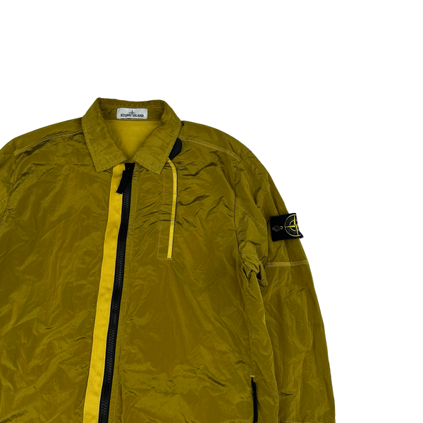 Stone Island 2018 Yellow Shimmer Nylon Metal Overshirt - Large