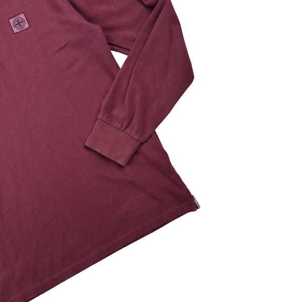 Stone Island 2017 Burgundy Longsleeve Polo Shirt - Large