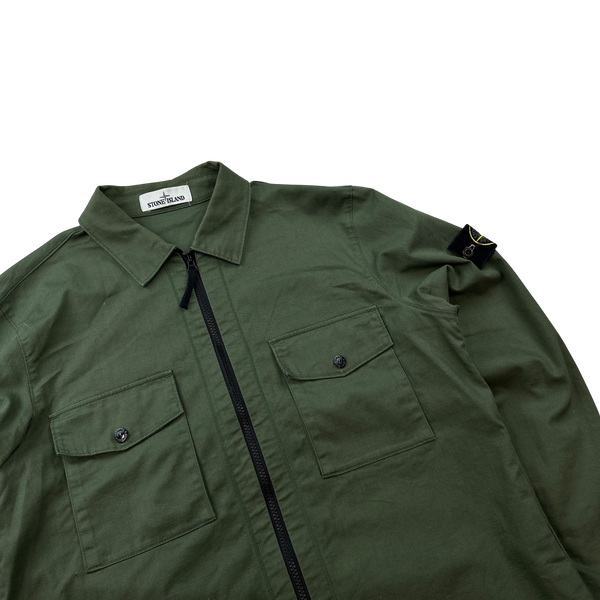 ＜STONE ＞23ss OVERSHIRT カーキ Stone Island Khaki Green Cotton Overshirt | Common Cultured