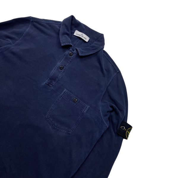 Stone Island 2013 Navy Longsleeved Polo Shirt - XL