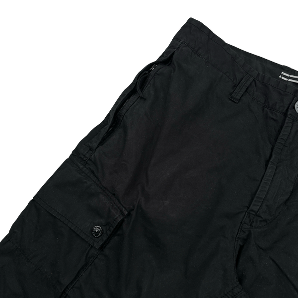 Stone Island 2024 Black Cotton SL Cargo Shorts - 32"