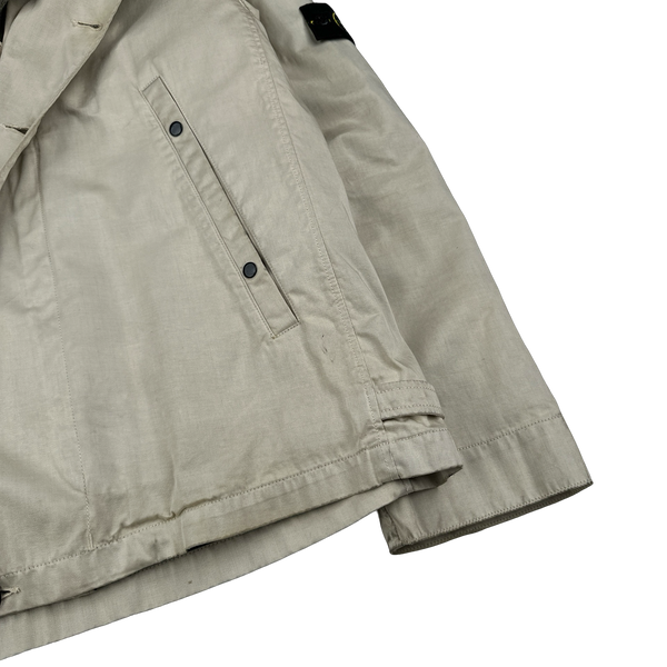 Stone Island 2005 Vintage Cream Duel Layer Raso Jacket - Large