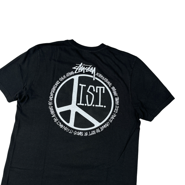Stussy Black Cotton Graphic T Shirt - Medium
