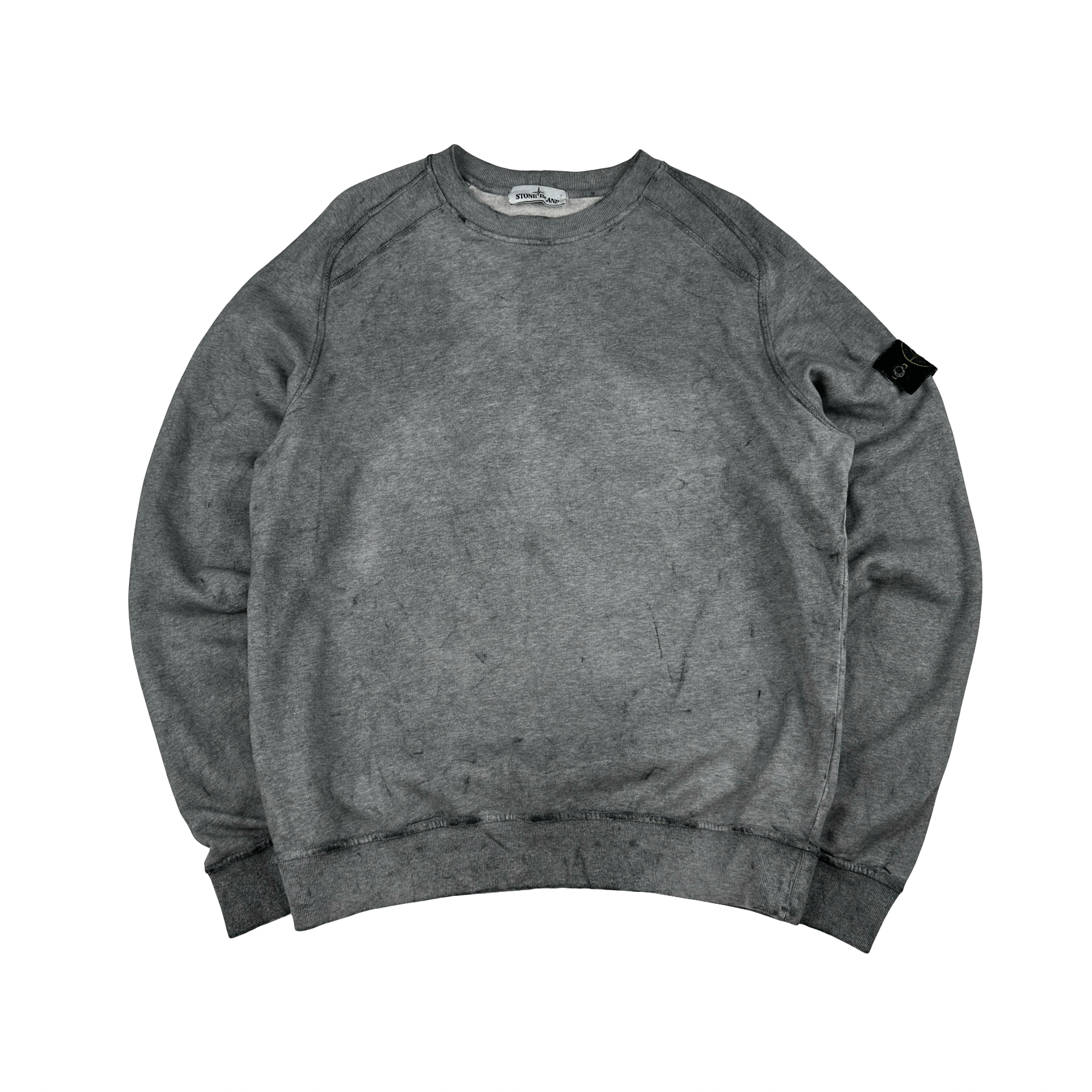 Stone Island Grey Dust Treatment Grey Cotton Sweatshirt - Large 