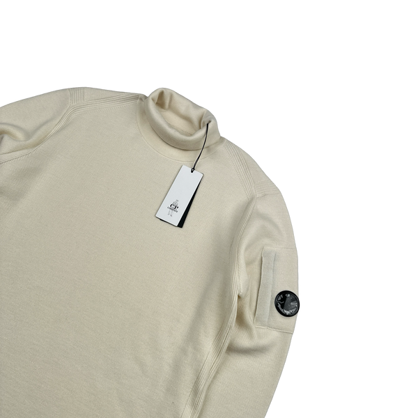 CP Company Beige Light Weight Roll Neck Jumper - XL