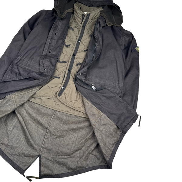 Stone Island 2005 Charcoal Lino Flax Dutch Rope Liner Jacket - XL