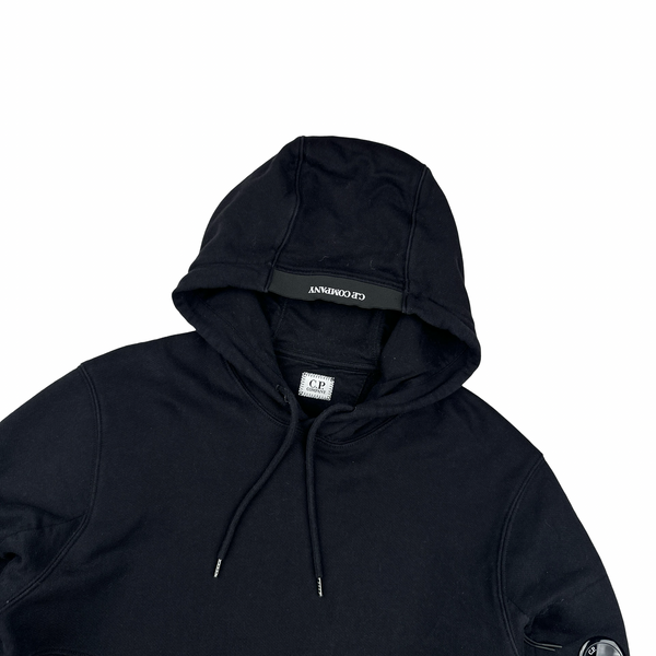 CP Company Black Pullover Lens View Hoodie - Large