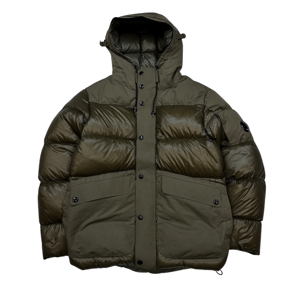 CP Company D D Shell Khaki Puffer Jacket - Small