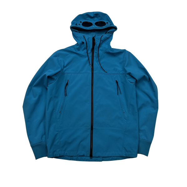 CP Company Blue Soft Shell R Goggle Jacket - Large