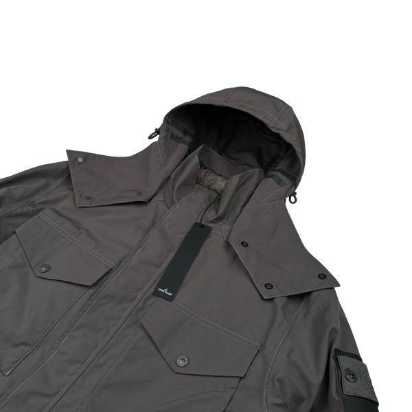 Stone Island 2022 O-Ventile Grey Ghost Piece Down Dutch Rope Puffer Jacket - XXL