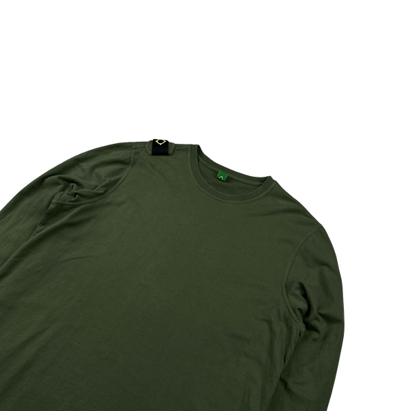 Ma Strum Khaki Cotton Longsleeve Crewneck T Shirt - XL