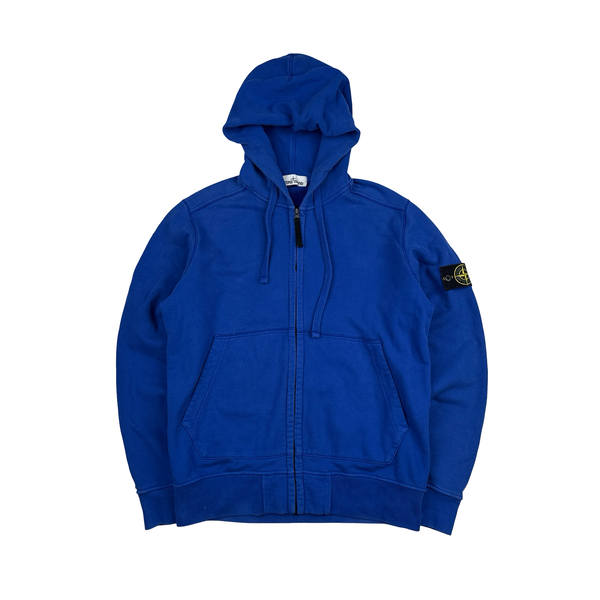 Stone Island Electric Blue 2017 Zipped Hoodie - Large