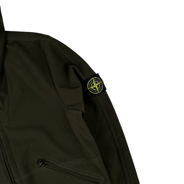 Stone Island 2011 Khaki Fleece Lined Soft Shell R Jacket - Medium