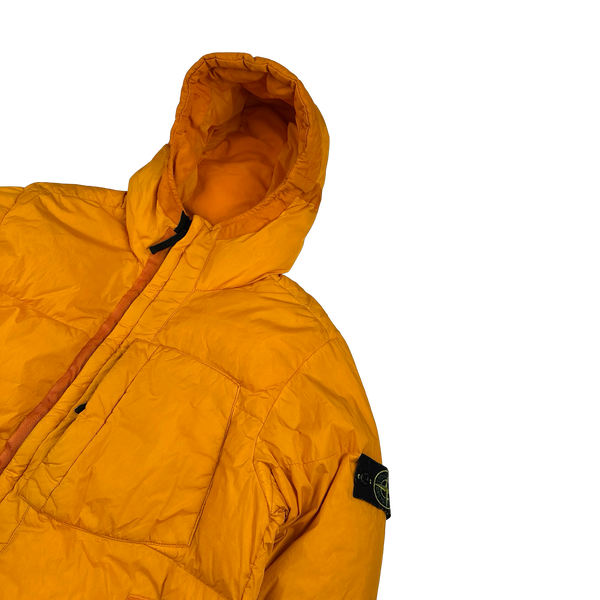 Stone Island 2017 Orange Crinkle Reps Puffer Jacket - Large