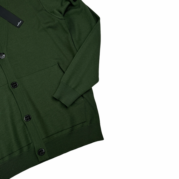 Stone Island 2022 Forest Green Knitted Buttoned Cardigan Jumper - Large