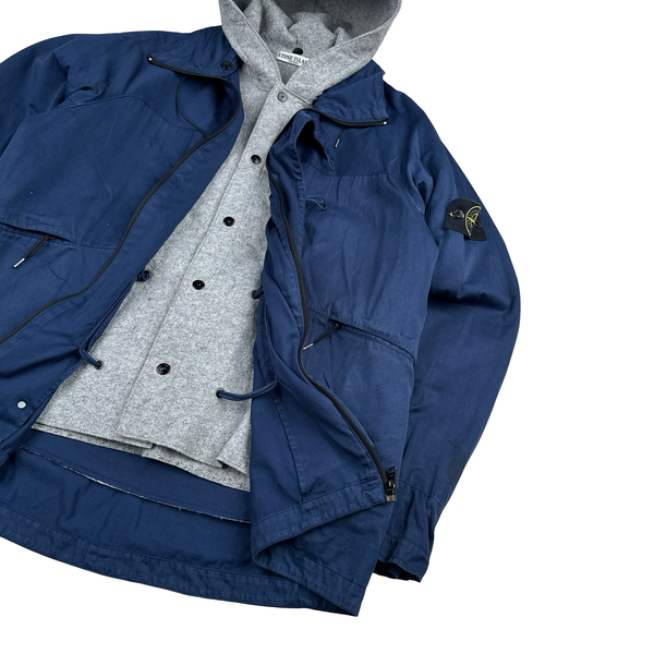 Stone Island 2005 Blue Raso Gommato Dutch Rope Liner Jacket - XL