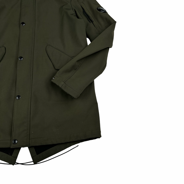 CP Company Khaki Fishtail Soft Shell Parka - Large