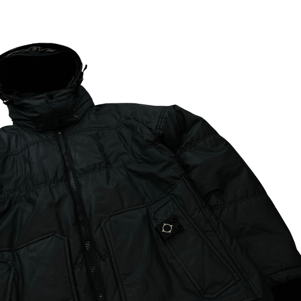 Ma Strum Padded Fleece Hooded Quilted Padded Zipped Jacket - Large