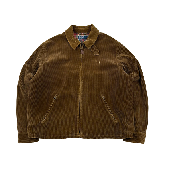 Ralph Lauren Brown Corduroy Cotton Lined Zipped Jacket - XL