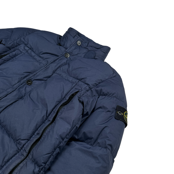 Stone Island 2020 Navy Crinkle Puffer Jacket - Small