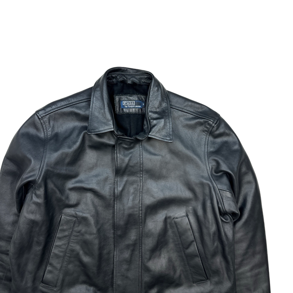 Ralph Lauren Wool Lined Heavyweight Leather Jacket - Medium