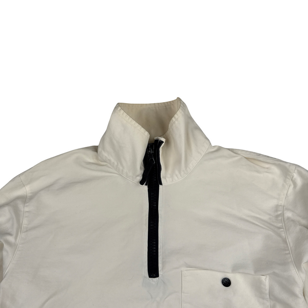 Stone Island Vintage 2004 White Quarter Zip Pullover - Medium