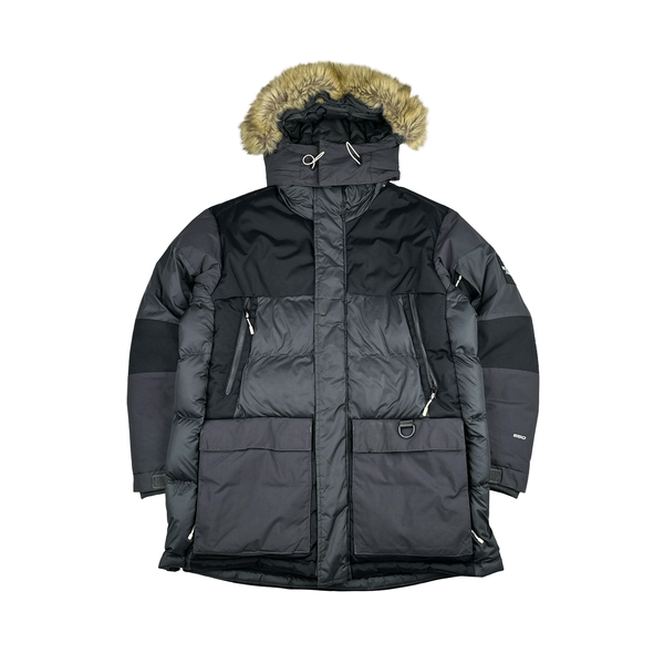 North Face Grey 550 Down Filled Winter Fur Hood Trim Jacket - XL