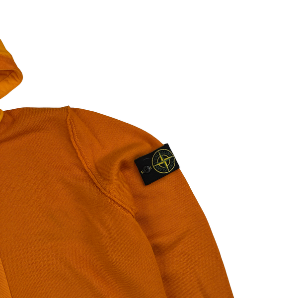 Stone Island 2017 Orange Nylon Hood Knit Zipped Jumper - XL