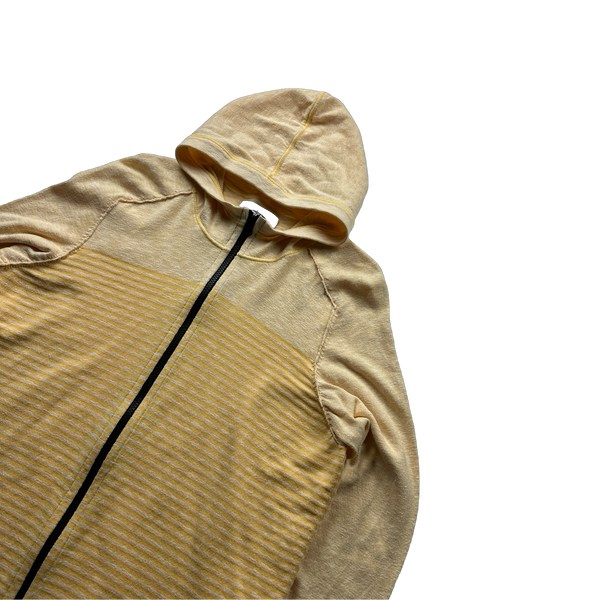 Stone Island 2017 Yellow Marl Marina Cotton Lightweight Zipped Hoodie - Medium