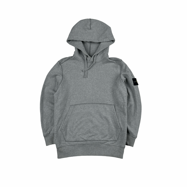 Stone Island 2018 Grey Cotton Pullover Hoodie - Small