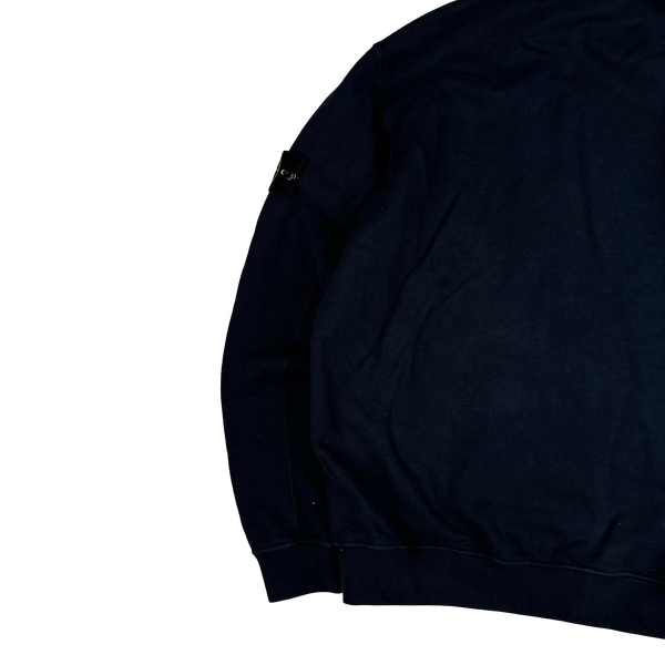 Stone Island 2023 Navy Cotton Zip Up Jumper - Large