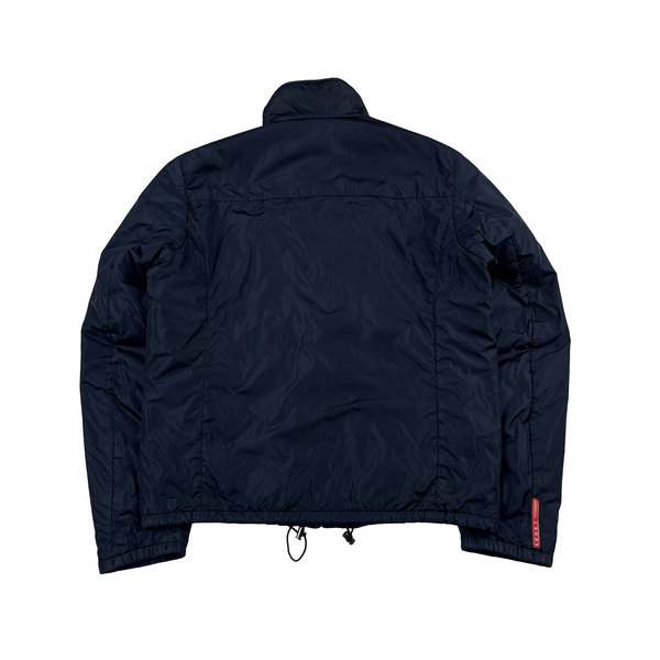 Prada Blue Reversible Red Tab Zipped Jacket - Medium