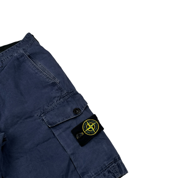 Stone Island 2017 Navy Cotton Cargo Shorts - 32"