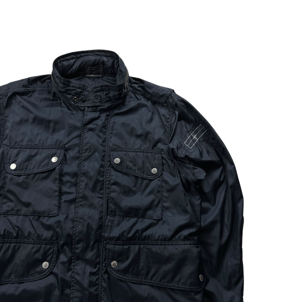 Stone Island 2009 Navy Multipocket Reflective Nylon Jacket - XXL