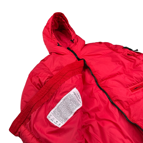 Stone Island 2022 Red Crinkle R-NY Down Puffer Jacket - Medium