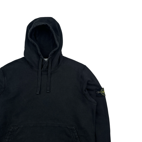 Stone Island 2022 Black Pullover Cotton Hoodie - Large
