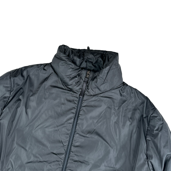 Prada Black Nylon Tab Padded Long Jacket - 3XL