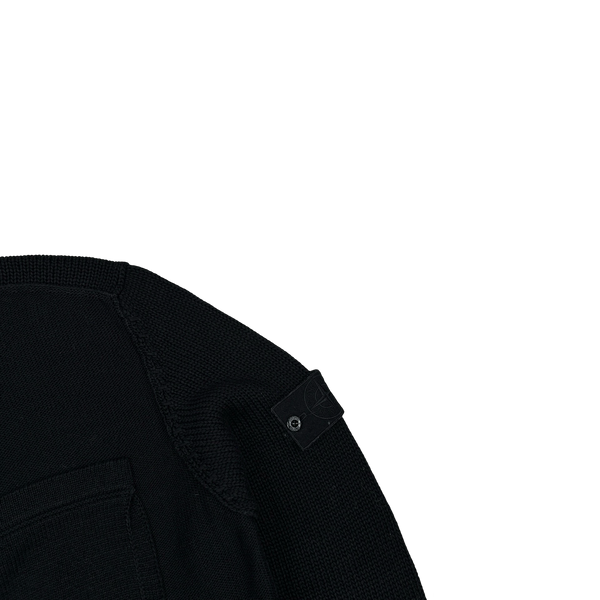 Stone Island 2019 Black Ghost Piece Cotton Knit Buttoned Cardigan - XL