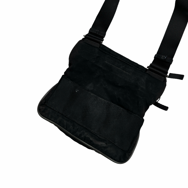 Prada Black Red Tab Nylon Adjustable Side Bag