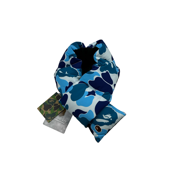 BAPE Blue Down Filled Camo Scarf