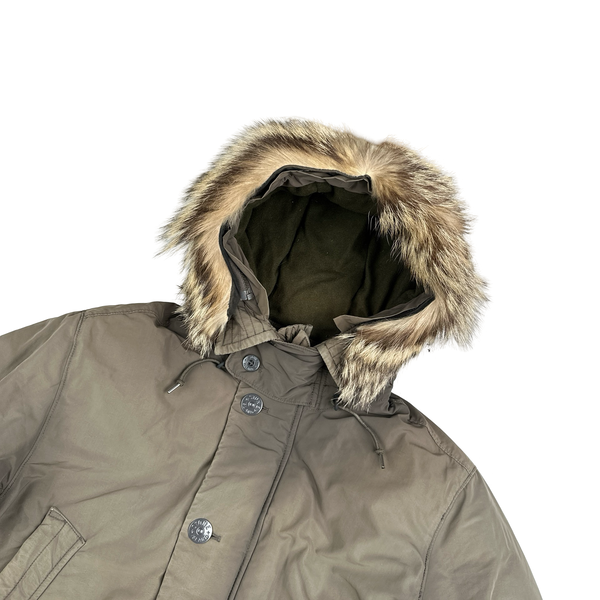 Stone Island 2014 Micro Reps Down Filled Fur Trim Parka - XL