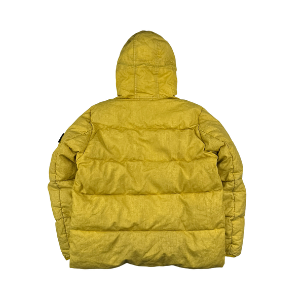 Stone Island 2018 Yellow Lino Resinato Down-TC Puffer Jacket - XXL