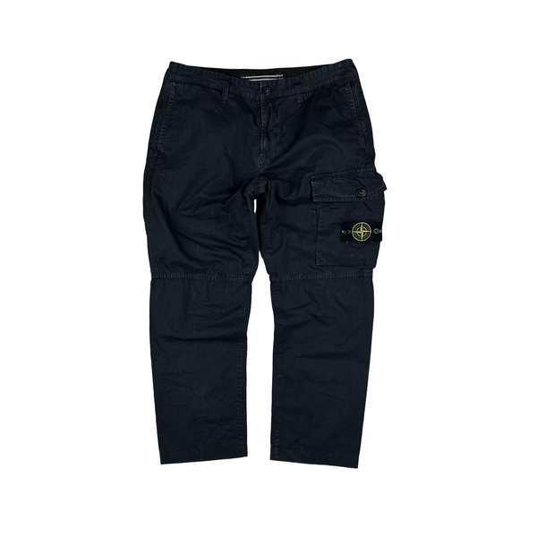 Stone Island 2020 Blue Cargo Slim Fit Cargo Trousers - 36"